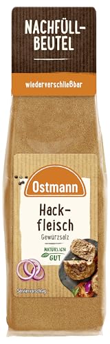 Ostmann Gewürze - Hackfleisch Würzer | Gewürzsalz für Frikadellen, Cevapcici und andere Hackfleisch-Gerichte | Zum Nachfüllen der Streudose | Wiederverschließbare Verpackung | 80 g im Beutel von Ostmann