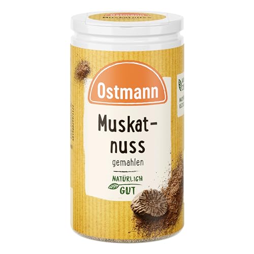 Ostmann Muskatnuss gemahlen 35 g Muskatnuss Gewürz, Muskatnusspulver, aromatisches Gewürz für Gemüse & Kartoffeln, aus der orientalischen Küche, Menge: 4 Stück (Verpackungsdesign kann abweichen) von Ostmann