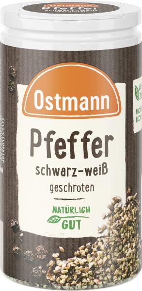 Ostmann Pfeffer schwarz-weiß geschrotet von Ostmann