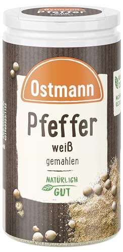 Ostmann Pfeffer weiß gemahlenahlen, 4er Pack (4 x 45 g) (Verpackungsdesign kann abweichen) von Ostmann