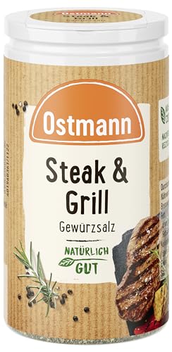 Ostmann Gewürze – Steak & Grill Gewürzsalz, leckeres Gewürzsalz zum Grillen & Anbraten von würzigen Steaks, ideal auch für Grillgerichte ohne Fleisch, 4 x 60 g (Verpackungsdesign kann abweichen) von Ostmann