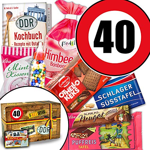 Ostalgie Geschenkset / Geschenk Idee Mutter / Zahl 40 / Süssigkeiten Box von Ostprodukte-Versand.de