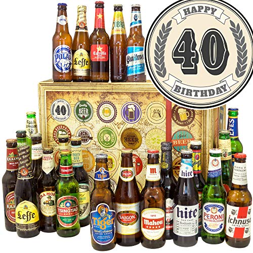 40. Geburtstag - 24 Biere aus der Welt - Geschenke zum 40. Geburtstag - Weihnachtskalender 2023 für Ihn Bier von ostprodukte-versand