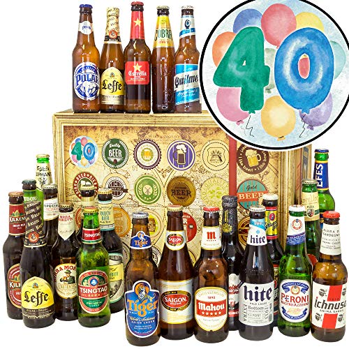 40. Geburtstag - 24 Biersorten der Welt - Zum 40. Geburtstag - Weihnachtskalender 2023 Bier von ostprodukte-versand