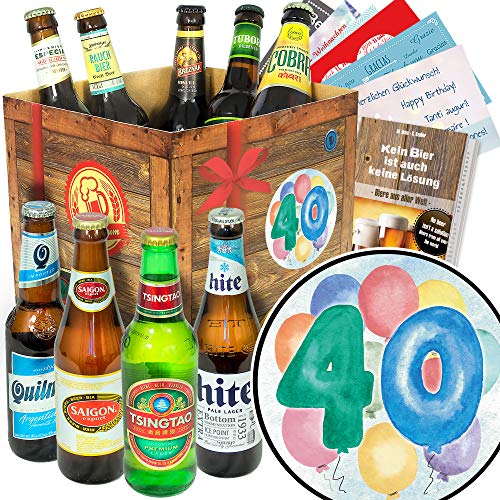 40. Geburtstag/Bierset aus aller Welt / 40-Geburtstag lustige Geschenke von ostprodukte-versand