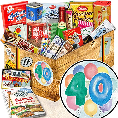 ostprodukte-versand 40. Geburtstag + Set mit DDR-Suessigkeiten + 40 Geburtstag Geschenke von ostprodukte-versand