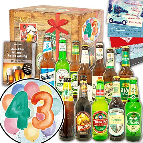43. Geburtstagsgeschenk ++ Bier Paket Welt und DE ++ Geschenk zum 43 Geburtstag von ostprodukte-versand