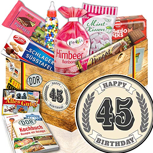 ostprodukte-versand 45. Geburtstag Geschenk/Süßes Ostpaket/Geschenk zum 45 Geburtstag Mann Deko von ostprodukte-versand