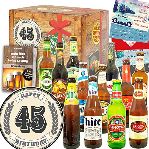 45. Geburtstagsgeschenk + Bier Geschenk Welt + 45 ter Geburtstag Geschenke von ostprodukte-versand