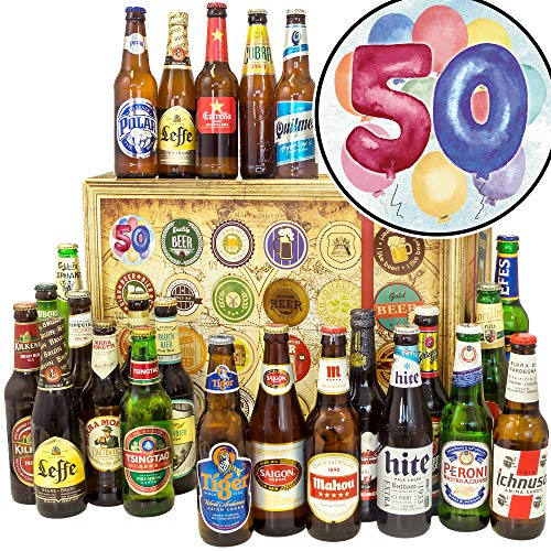 50. Geburtstag - 24 Bier aus aller Welt - Zum 50. Geburtstag für Männer - Adventskalender 2023 Bier Männer von ostprodukte-versand