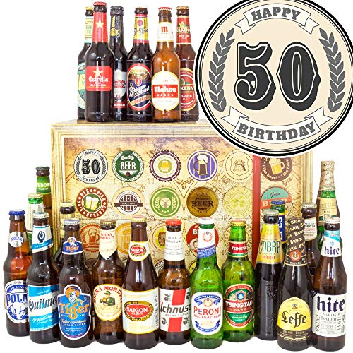 50. Geburtstag + Zum 50. Geburtstag + 24 Weltbiere + Weihnachtskalender 2023 Bier von ostprodukte-versand