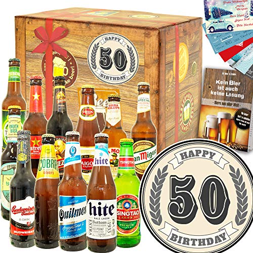 50. Geburtstag - 12 Biersorten Welt - Geschenke zum 40 Geburtstag von ostprodukte-versand