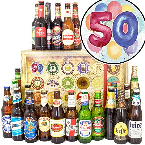 50. Geburtstag - Biere der Welt 24x - 50. Geburtstag Geschenke - Bier Weihnachtskalender 2023 von ostprodukte-versand