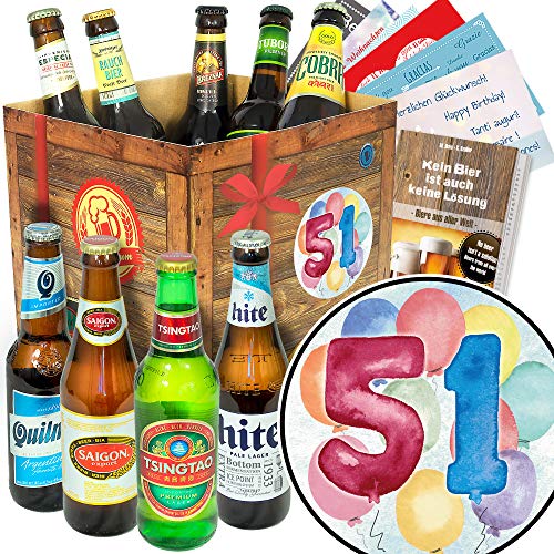 Geschenke zum 51. / Bier Geschenke mit Biersorten der Welt von ostprodukte-versand