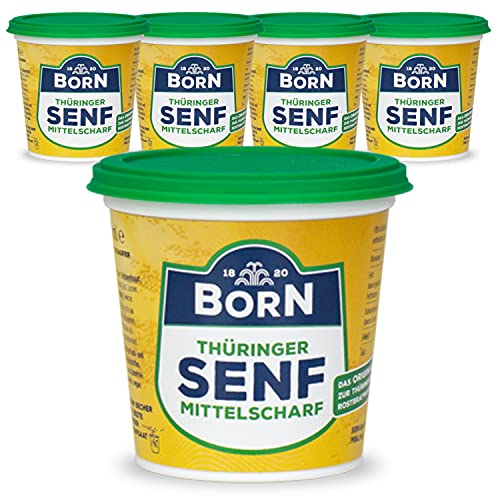 5x200ml Born Senf - mittelscharf im Becher von ostprodukte-versand