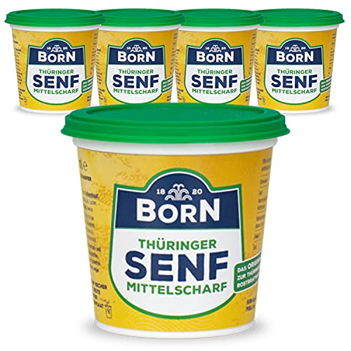 5x200ml Born Senf mittelscharf im Becher von ostprodukte-versand