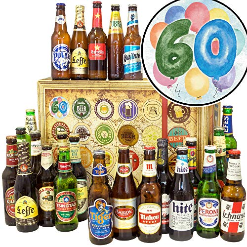 60. Geburtstag - Biere der Welt 24x - 60ster Geburtstag Geschenke - Bier Adventskalender 2023 von ostprodukte-versand