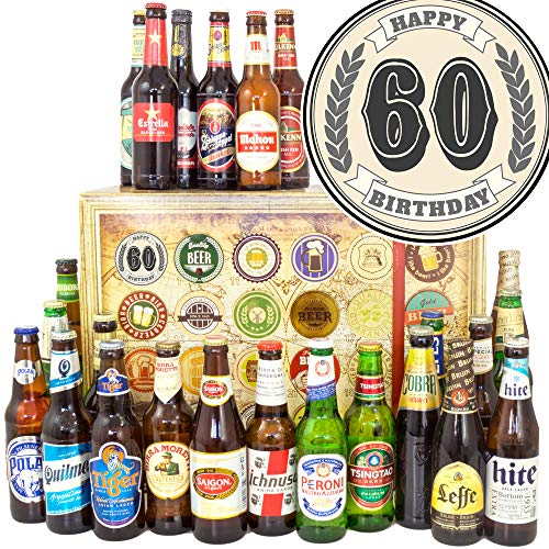 60. Geburtstag + Geschenke zum 60. Geburtstag + Bier aus aller Welt 24x + Advent Kalender Bier 2023 von ostprodukte-versand