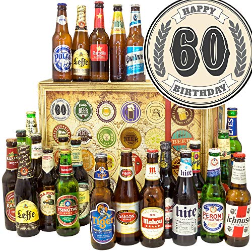60. Geburtstag - mit Bieren der Welt 24x - Zum 60. Geburtstag Geschenkideen - Adventskalender Bier 2023 von ostprodukte-versand