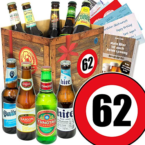 62. Geburtstag Geschenk für Freund/Bierbox mit Bier der Welt von ostprodukte-versand