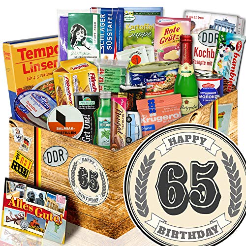 ostprodukte-versand 65. Geburtstags Geschenk + Geschenke zum 65 Geburtstag für Frauen + Ostpaket von ostprodukte-versand
