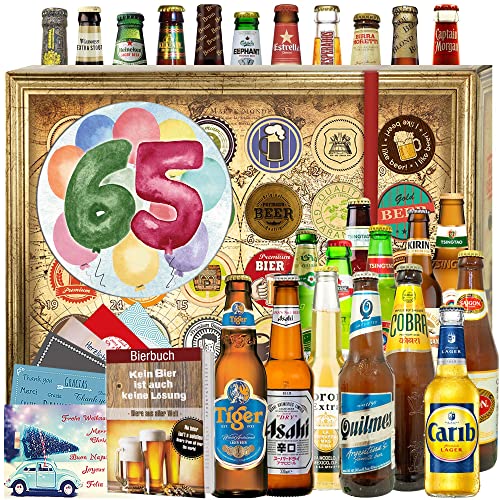 65. Geburtstag + Bier aus aller Welt 24x + Geschenke 65. Geburtstag Mann + Biersorten Adventskalender 2023 von ostprodukte-versand