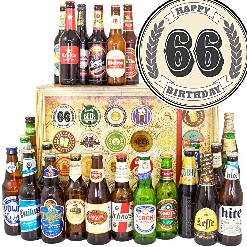 66. Geburtstagsgeschenk + 24 Biere aus der Welt + Geburtstag lustige Geschenke + Adventskalender 2024 2025 Bier von ostprodukte-versand