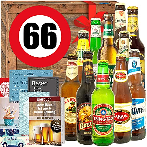 66ter Geburtstag Geschenk ++ 12x Bier Welt & DE ++ Geschenk 66 Geburtstag Frau von ostprodukte-versand