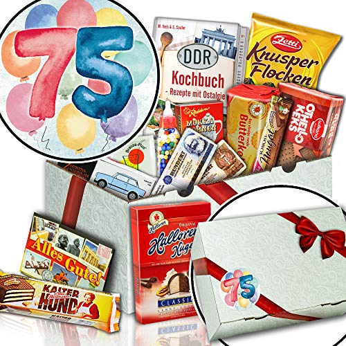 ostprodukte-versand 75. Geburtstag Geschenke + Süßigkeiten Set DDR + 75-Geburtstag lustige Geschenke von ostprodukte-versand