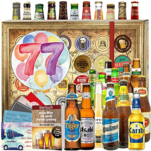 77. Geburtstagsgeschenk + mit Bieren der Welt 24x + Geburtstagsgeschenke Vater + Bier Adventskalender 2023 Männer von ostprodukte-versand