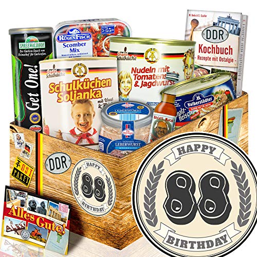 88. Geschenkideen + 88. Geburtstag + Ostprodukte Geschenkbox von Ostprodukte-Versand.de