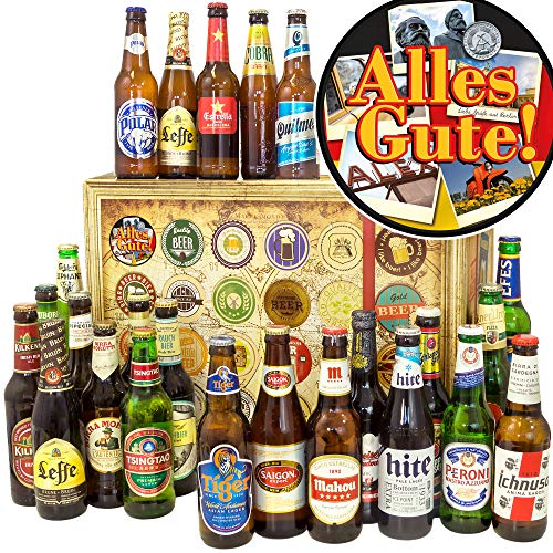 Alles Gute + 24er Bier Set Welt + Geburtstagsgeschenke + Advent Kalender Bier 2023 von ostprodukte-versand