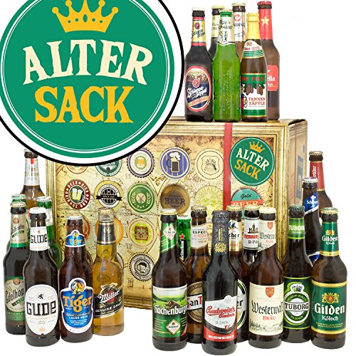 Alter Sack / 24 x Bier Welt und DE/Geburtstag Alter Sack 60 / Bier Geschenk Adventskalender 2023 von ostprodukte-versand
