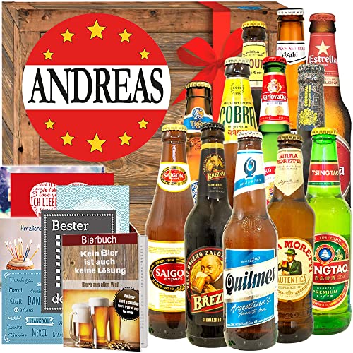 Andreas/Bier Set Welt/Namenstag Andreas Geschenk von ostprodukte-versand