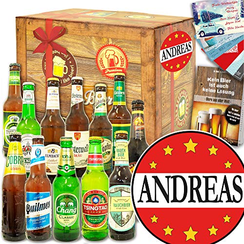 Andreas - 12x Bier Welt und DE - Andreas Jubiläum Geschenk von ostprodukte-versand