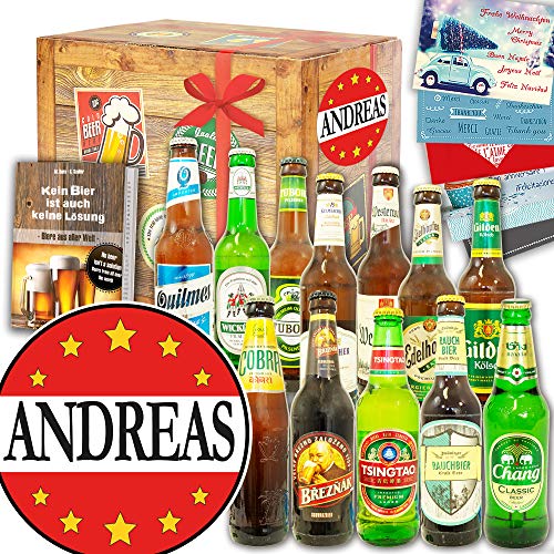 Andreas / 12x Bier Welt und DE/Namenstag Geschenk Andreas von ostprodukte-versand