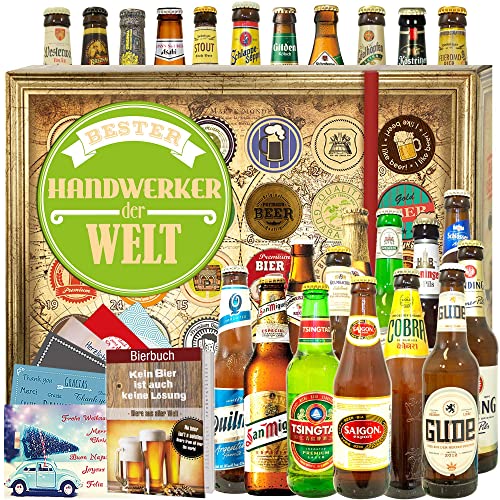 Bester Handwerker/Geschenkbox Bier Welt und DE/Geschenk Handwerker/Adventskalender 2024 2025 Bier Männer von ostprodukte-versand