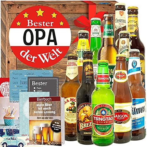 Bester Opa ++ 12er Bier Set Welt & DE ++ Geschenk zum Geburtstag von ostprodukte-versand