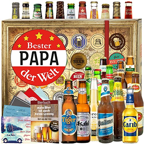 Bester Papa - 24 Biersorten der Welt - Geschenke zum Geburtstag - Bier Geschenk Adventskalender 2023 von ostprodukte-versand