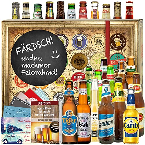 Feierabend - Biere aus aller Welt - Geschenkidee mit Spruch - Biersorten Adventskalender 2024 2025 von ostprodukte-versand