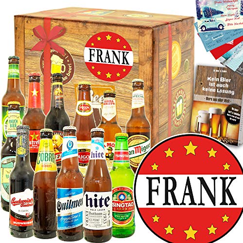 Frank - 12x Biere der Welt - Namenstag Frank Geschenk von ostprodukte-versand