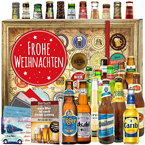 Frohe Weihnachten - Bier aus aller Welt 24x - Weihnachten Geschenke Ideen - Bier Kalender Weihnachten 2024 2025 von ostprodukte-versand