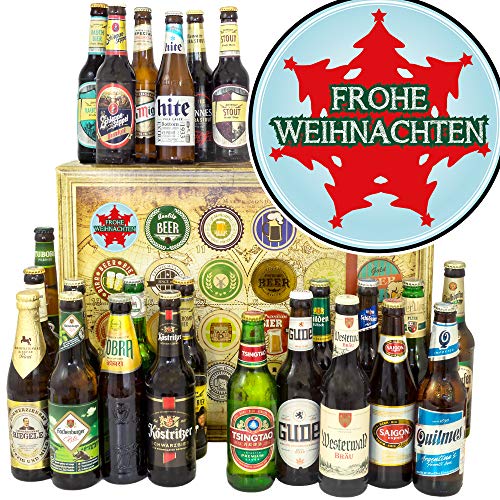 Frohe Weihnachten Tannenbaum - Bier Adventskalender 2024 2025 mit Bieren der Welt und Deutschland - Bier set Welt und DE Frohe Weihnachten Tannenbaum - Bier Adventskalender 2024 2025 mit Bieren der Welt und Deutschland - Bier set Welt und DE von ostprodukte-versand