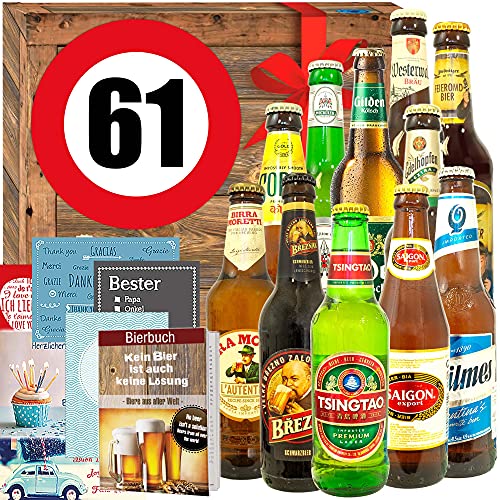 Geburtstagsgeschenk 61. - 12x Biere der Welt & DE - Geschenk 61 Geburtstag Mann von ostprodukte-versand