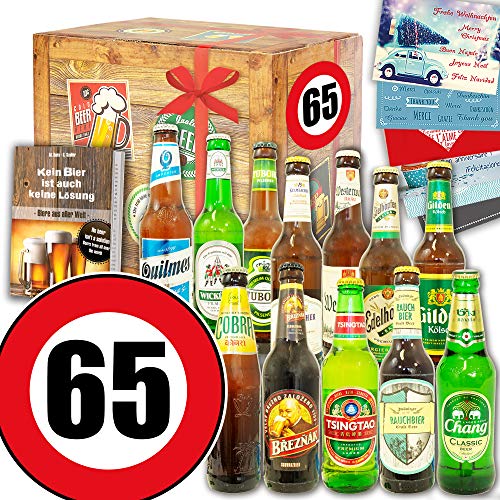 Geburtstagsgeschenk 65. - 12er Bier Set Welt & DE - Geschenk 65 Geburtstag Mann von ostprodukte-versand