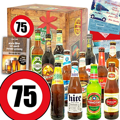 Geschenk zum 75. für Ihn / 12x Biere der Welt/Geschenk zum 75 Geburtstag Mann von ostprodukte-versand