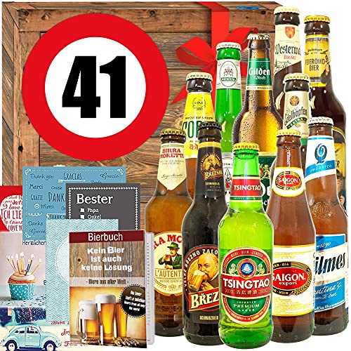 Geburtstagsgeschenk 41. / Bier 12x Welt und DE / 41 Geburtstag Geschenke Mann von ostprodukte-versand