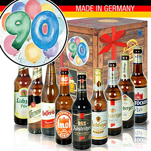 Geschenk 90. Geburtstag - Geschenkbox mit Bieren aus Ostdeutschland von ostprodukte-versand