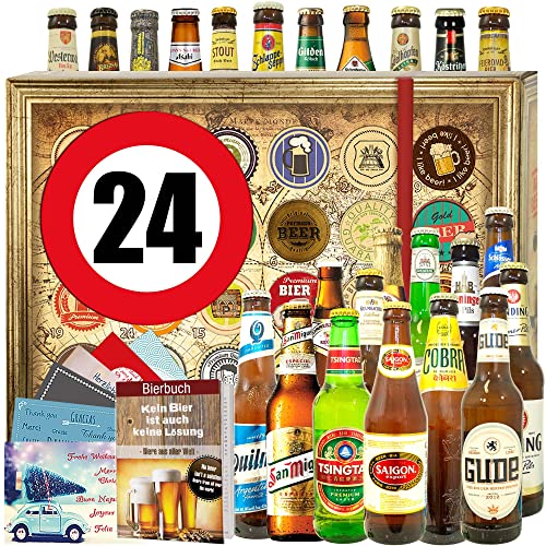 Geschenk Ideen 24. Mann/Bierbox Welt und DE/Geschenke 24 Geburtstag Mann/Adventskalender 2023 mit Bier von ostprodukte-versand