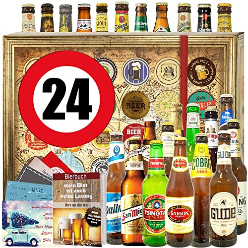 Geschenk 24. Mann/Bierbox Welt und DE/Geschenke 24 Geburtstag Mann/Adventskalender 2024 2025 mit Bier von ostprodukte-versand